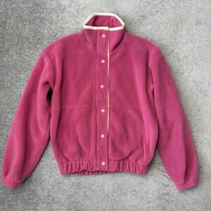 Vintage Woolrich Jacket Womens Small Fleece Made USA Full Snap Front 90s Retro